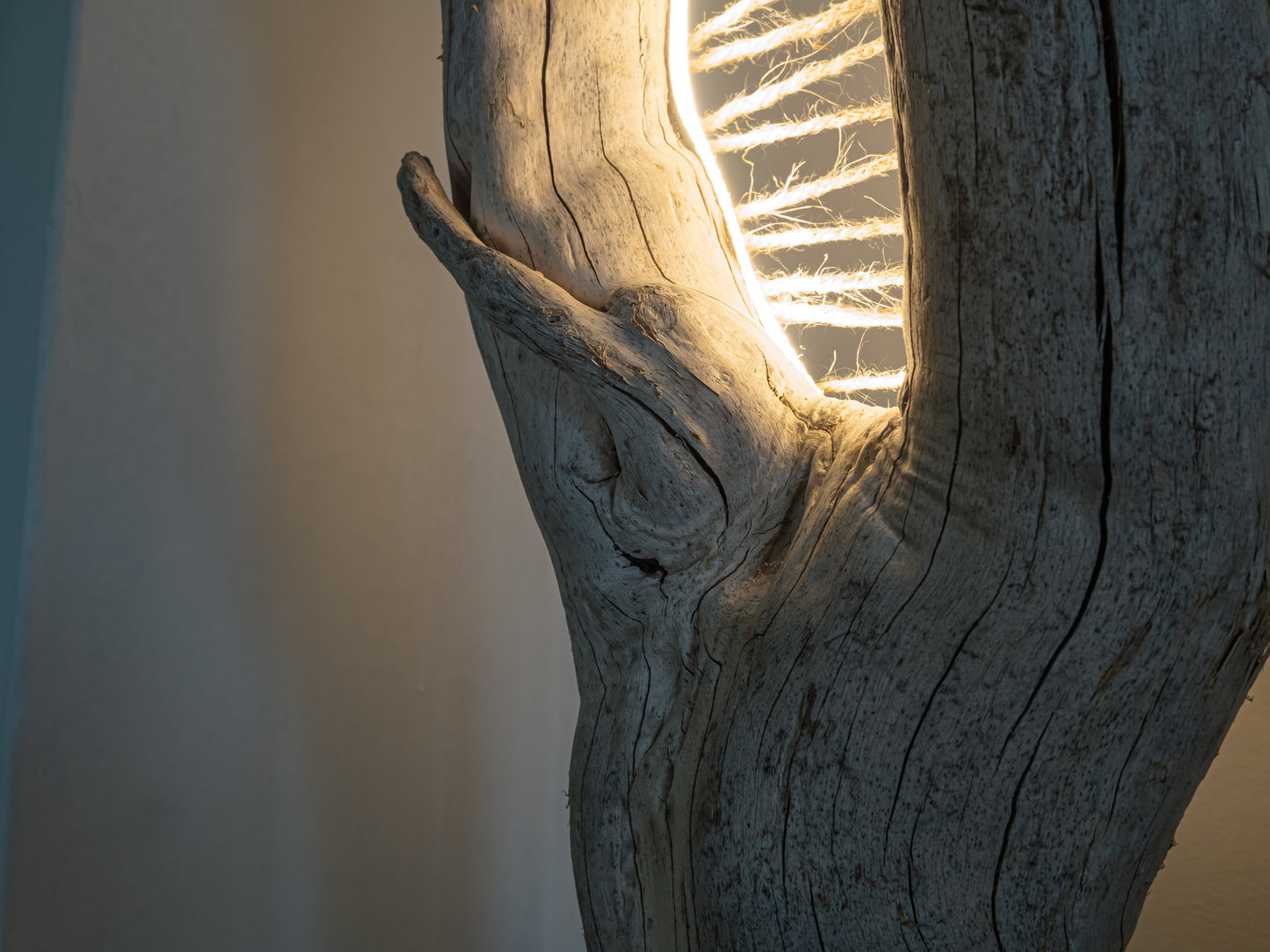 Vossia - driftwood rope lamp with ceramic
