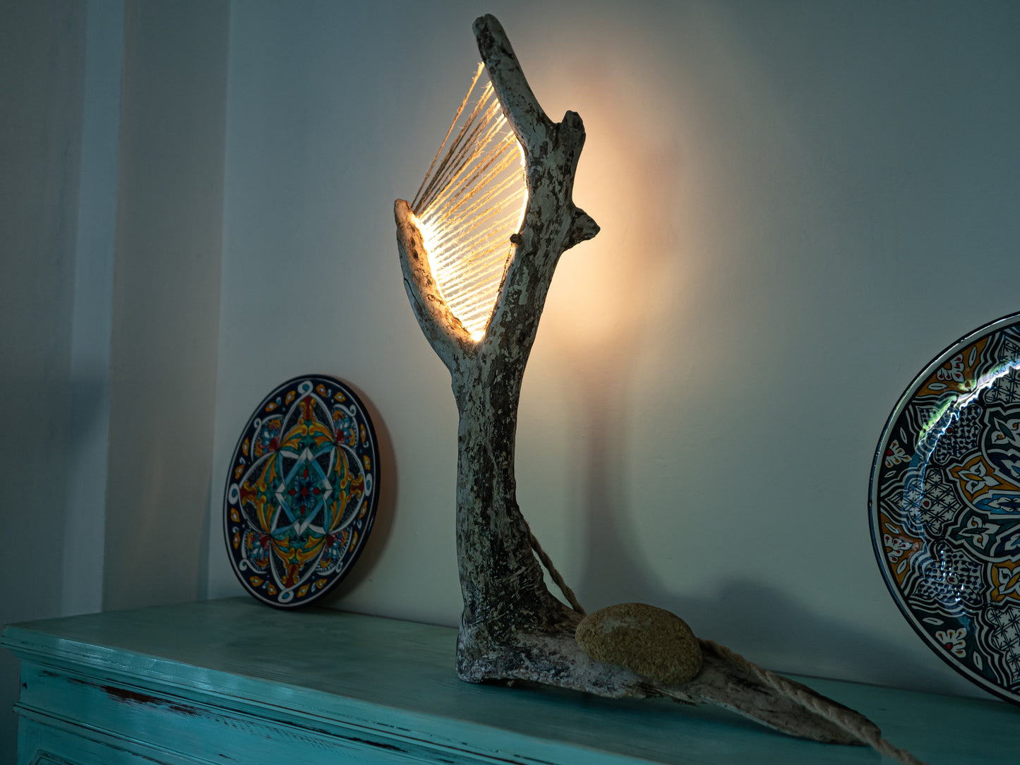 Scanazzata - diftwood rope lamp